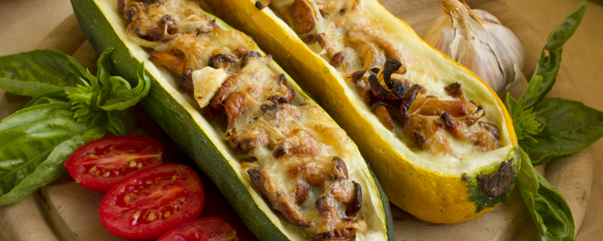 Photo of - Mushroom Stuffed Zucchini