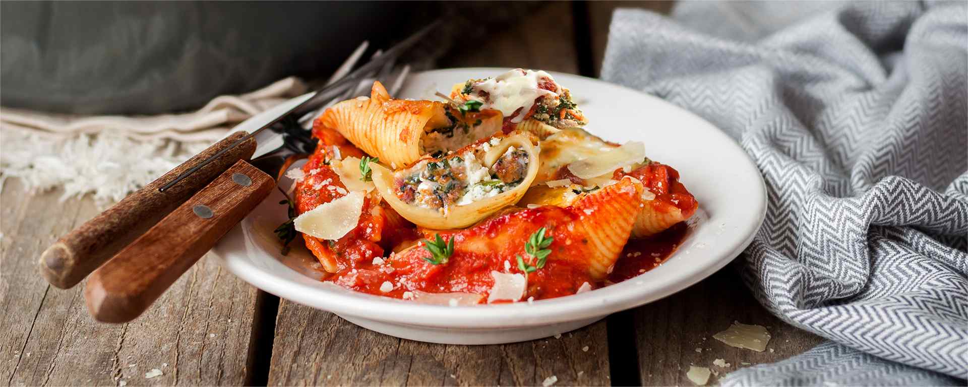Photo of - Cheesy Kale and Sausage Stuffed Shells