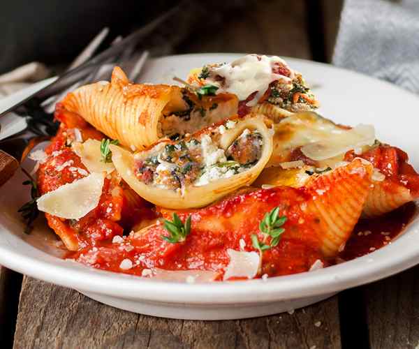 Photo of - Cheesy Kale and Sausage Stuffed Shells