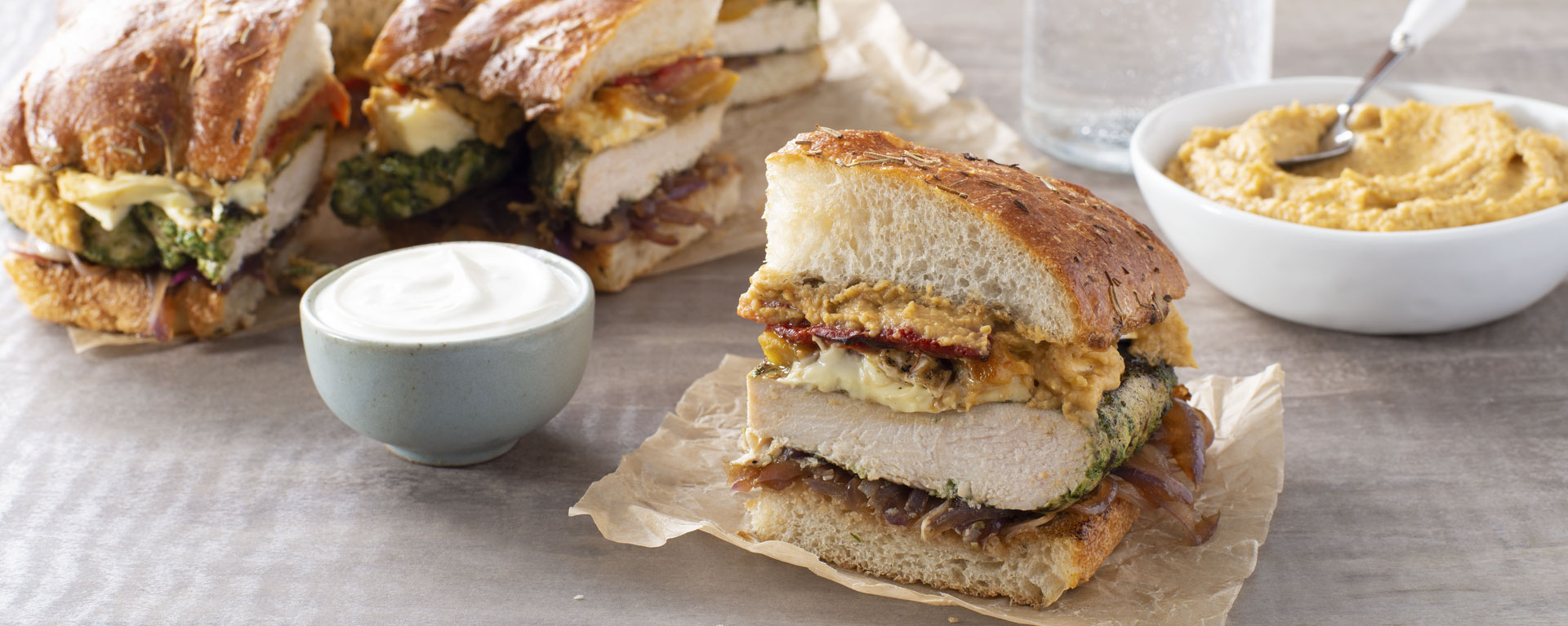 Photo of - Grilled Herb Marinated Chicken Focaccia Sandwich