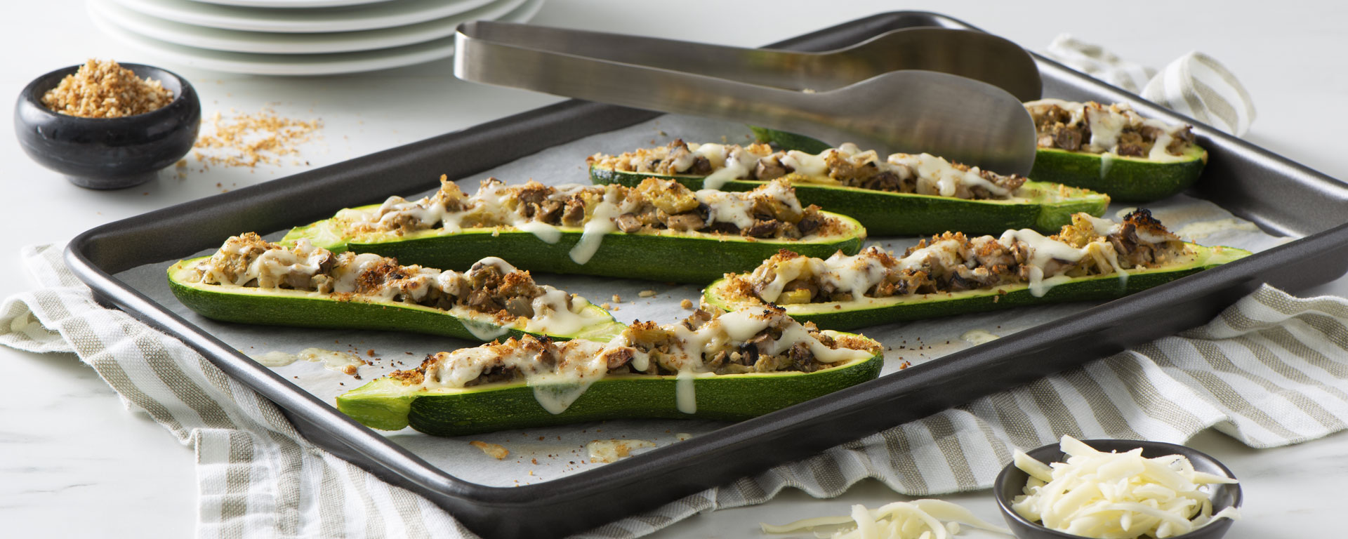 Photo for - Courgettes farcies aux champignons