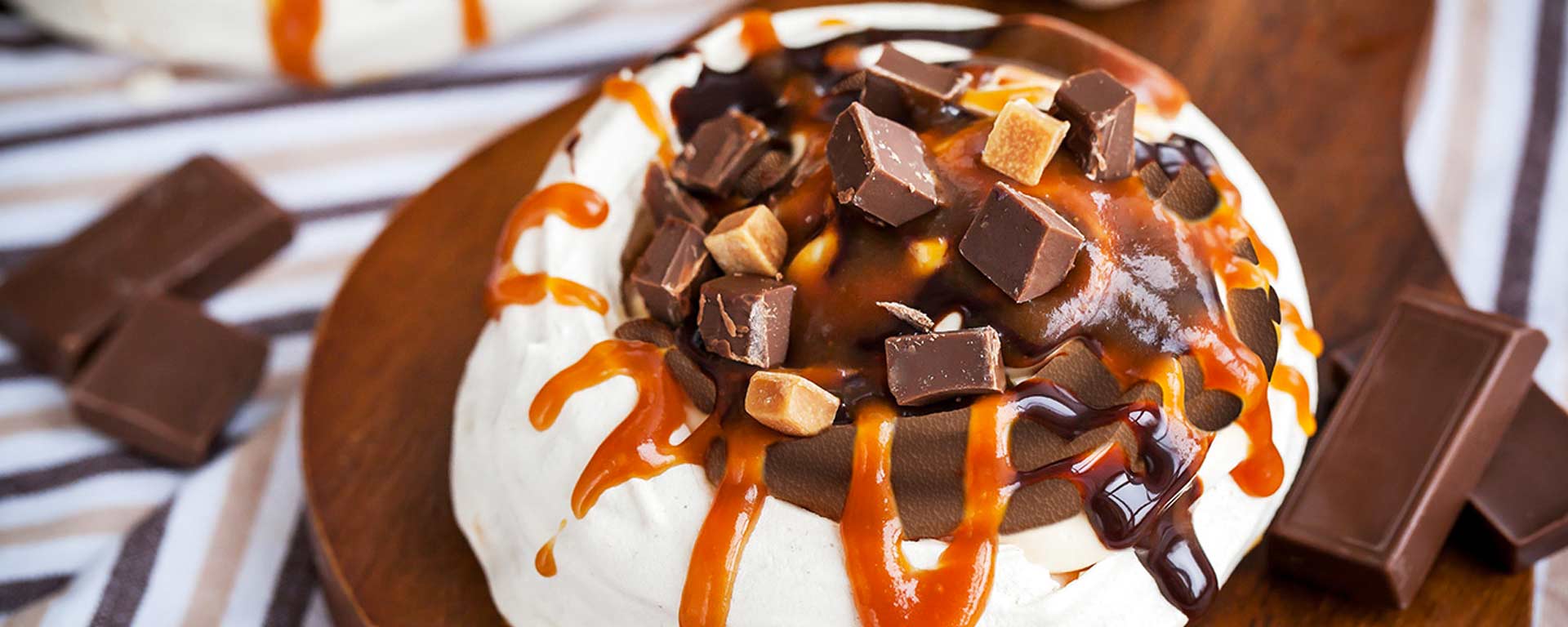 Photo of - Dark Chocolate Caramel Pavlova