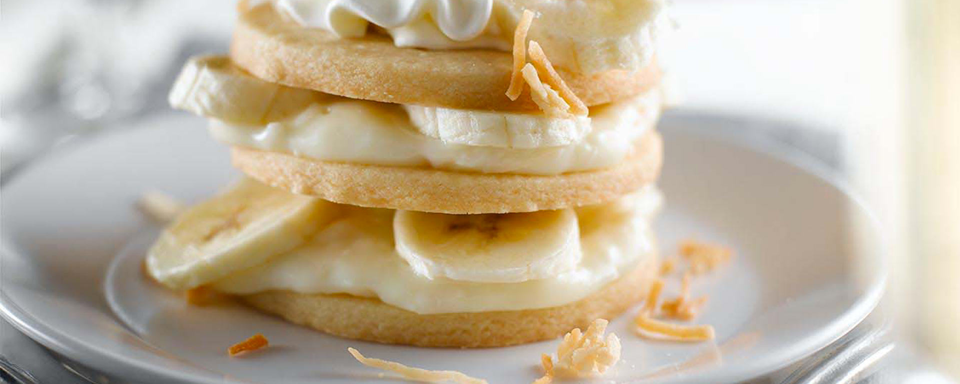 Photo of - Banana Coconut Shortbread Stacks