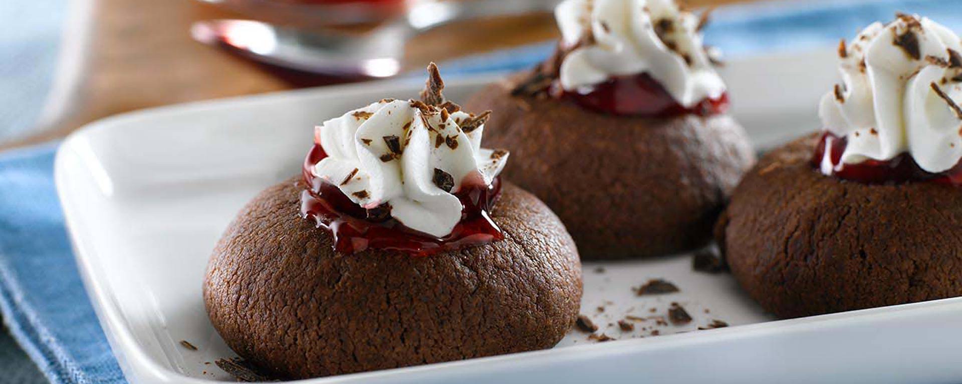 Photo of - Black Forest Thumbprint Cookies