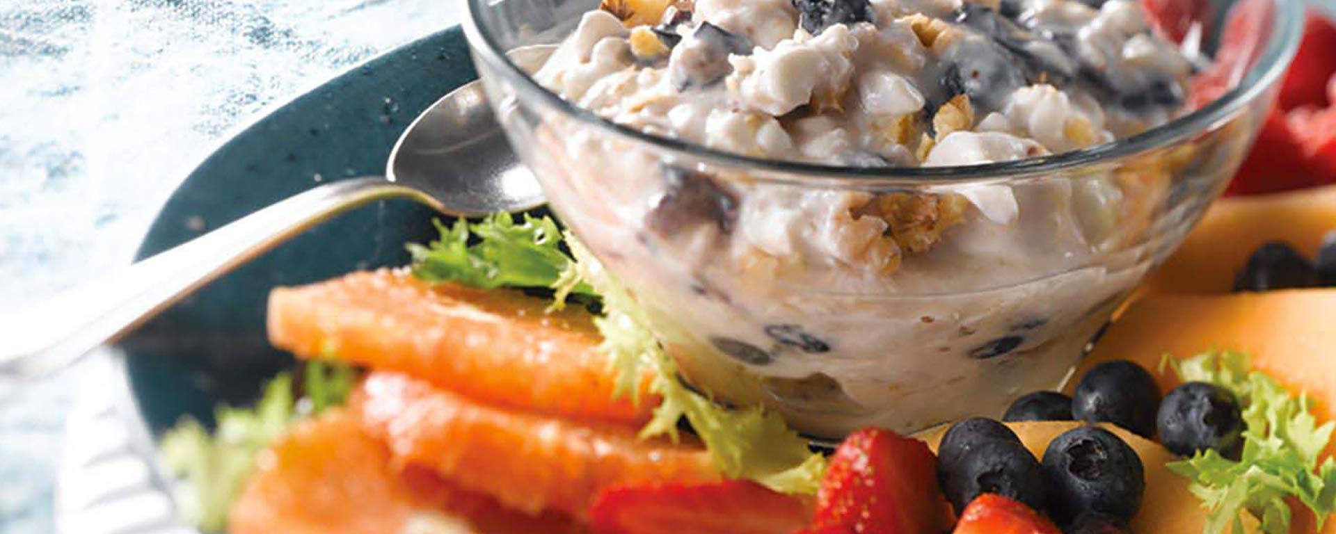 Photo of - Blueberry Ginger Cottage Cheese Fruit Salad Topper