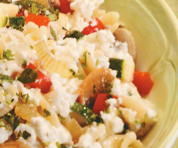 Photo of - Herbed Cottage Cheese Primavera with Pasta