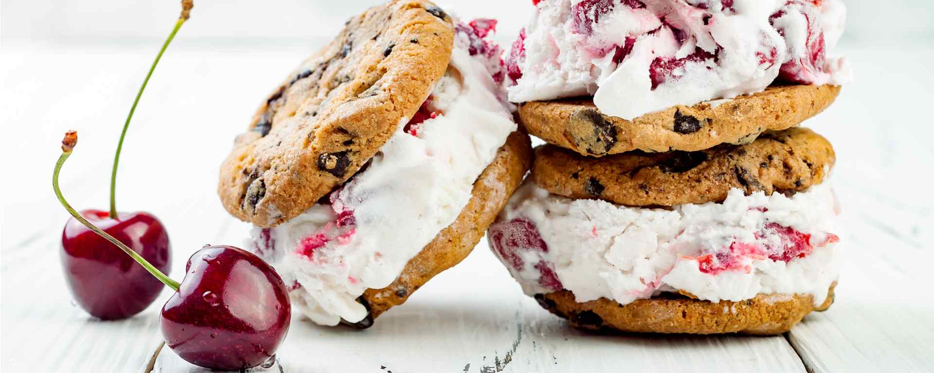 Photo of - Mini Chocolate Cherry Shortbread Ice Cream Sandwiches