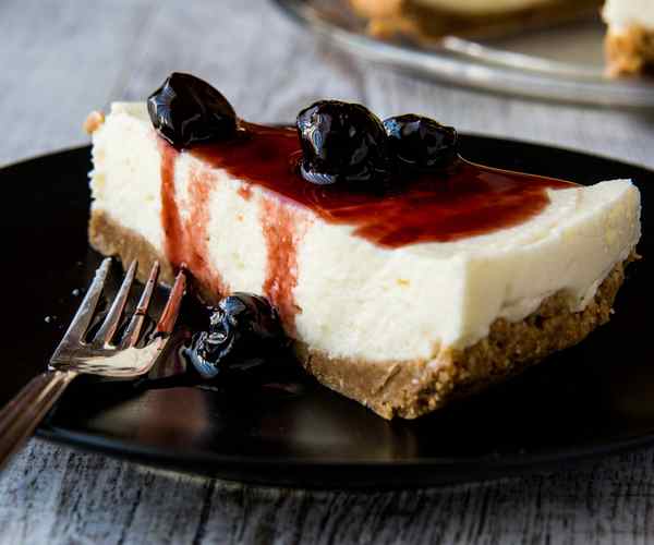 Photo of - No Bake Cherry-Blueberry Cheesecake