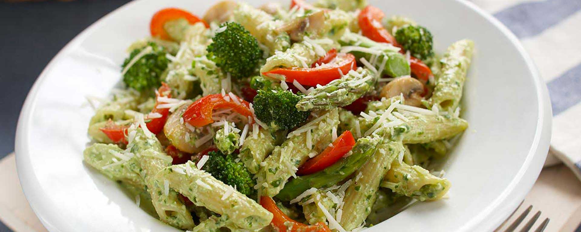 Photo of - Creamy Arugula Pesto Pasta Primavera