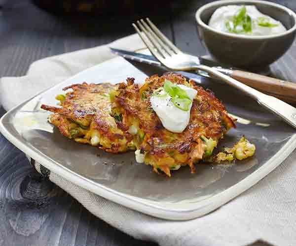 Photo of - Rainbow Veggie Pancakes with Cottage Cheese