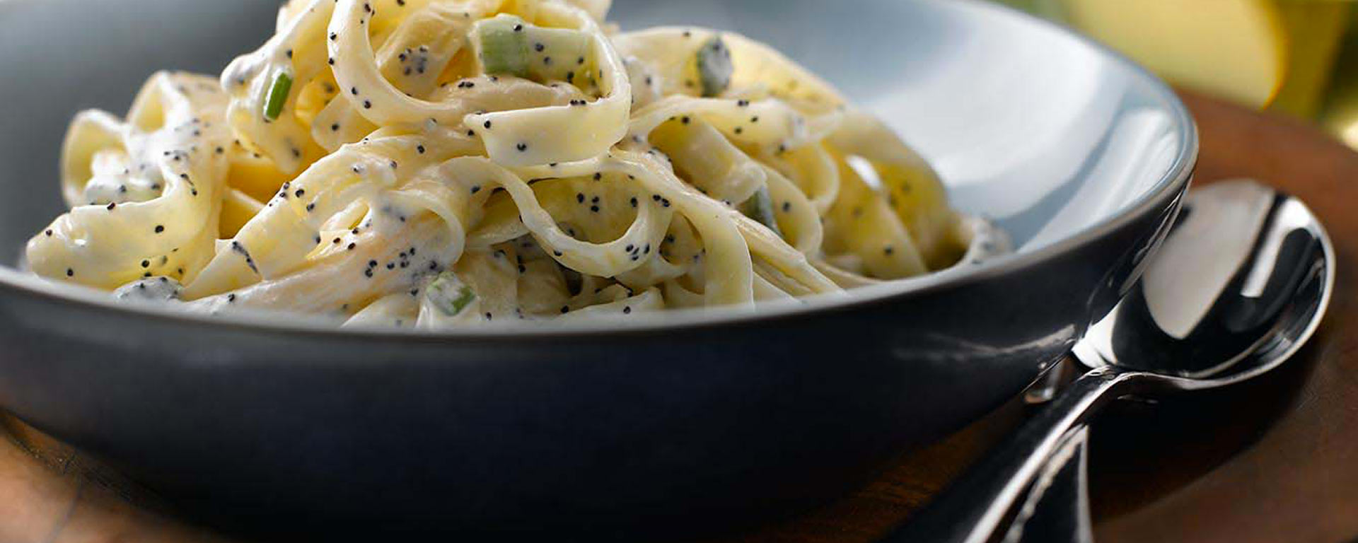 Photo of - Sour Cream and Poppy Seed Fettuccine