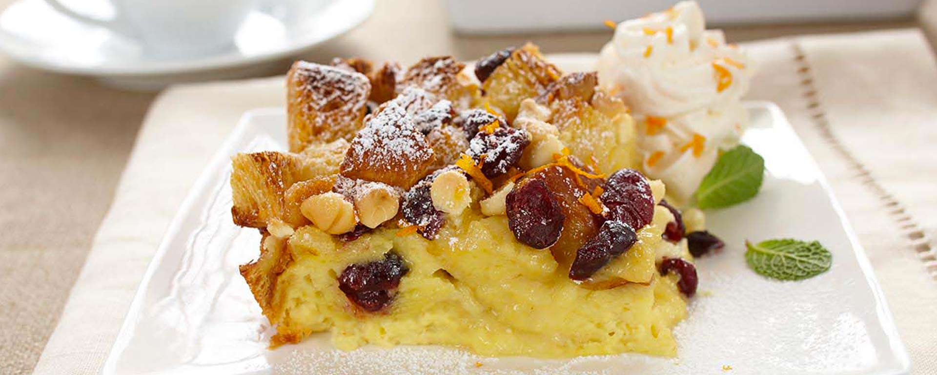 Photo for - White Chocolate Cranberry Bread Pudding