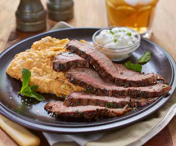 Photo of - Mojito Flank Steak with Sweet Potato Mash