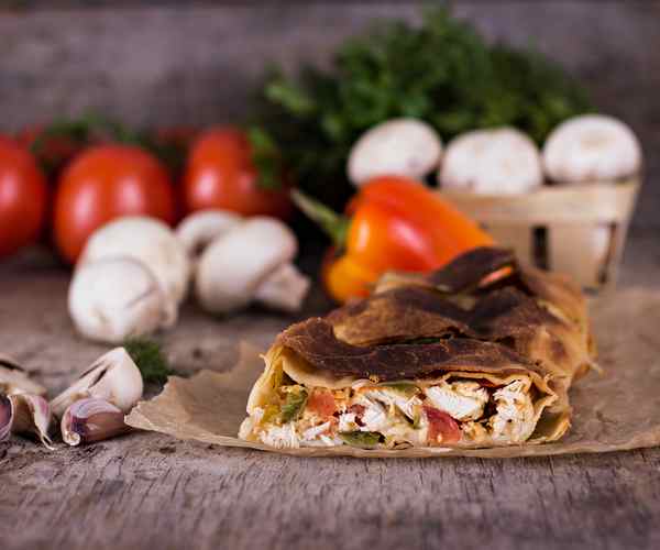 Photo of - Roasted Vegetable and Goat Cheese Strudel