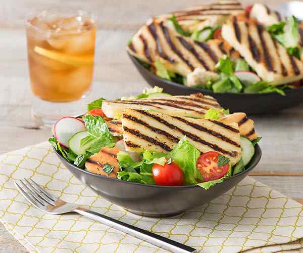 Photo of - Fattoush with Grilled Halloumi and Lemon Caper Dressing