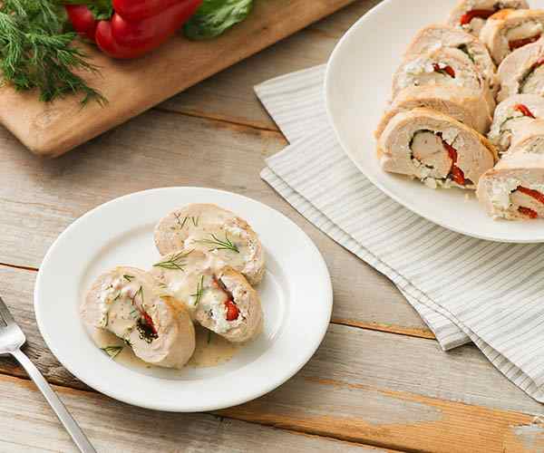 Photo of - Stuffed Chicken Breasts Poached in Lemon and Dill Butter