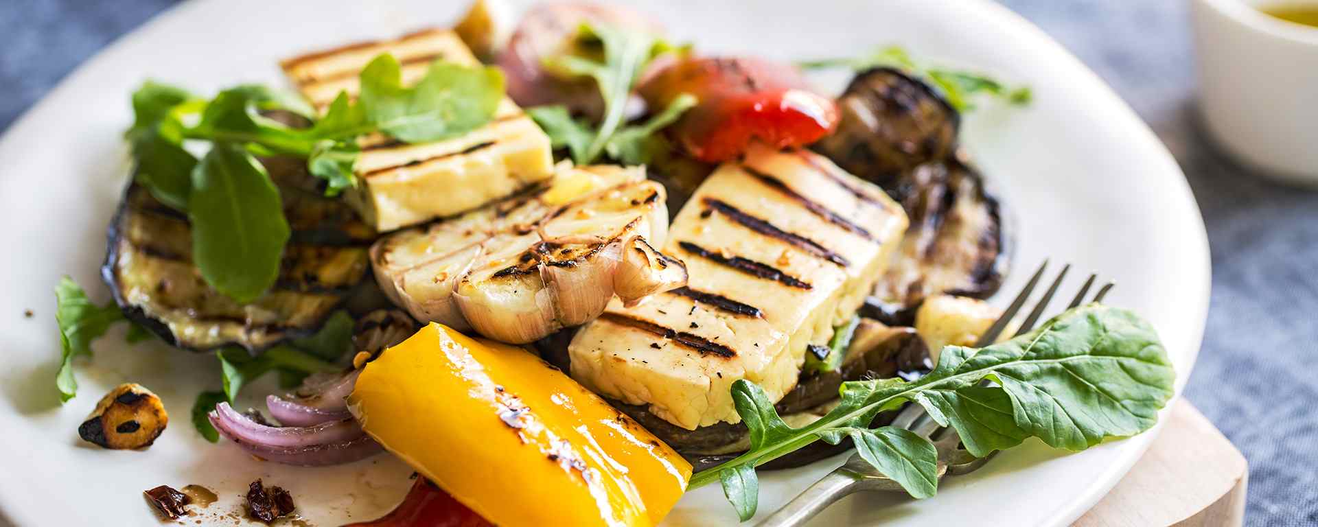 Photo of - Grilled Halloumi Cheese & Vegetable Salad