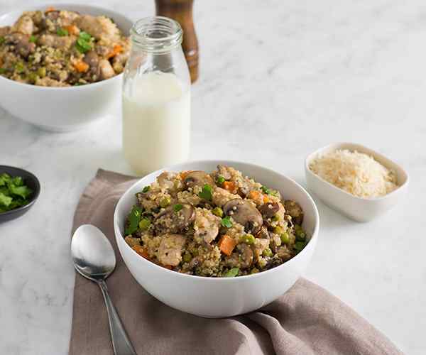 Photo of - Risotto de quinoa aux champignons et aux épinards