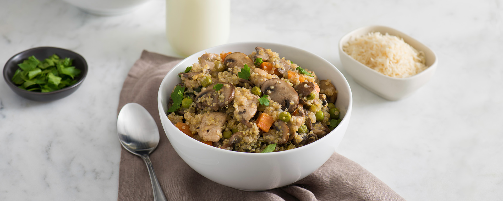 Photo of - Risotto de quinoa aux champignons et aux épinards