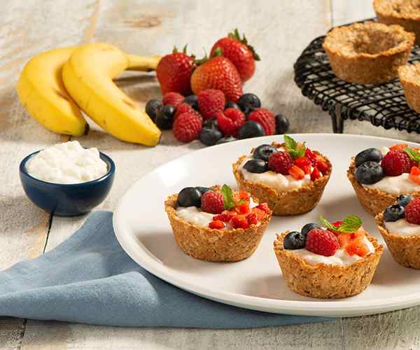 Photo of - Banana Berry Granola Cups with Coconut Cottage Cheese