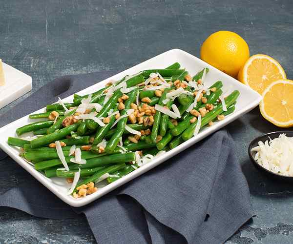 Photo of - Brown Butter Green Beans with Walnuts and Goat Cheese