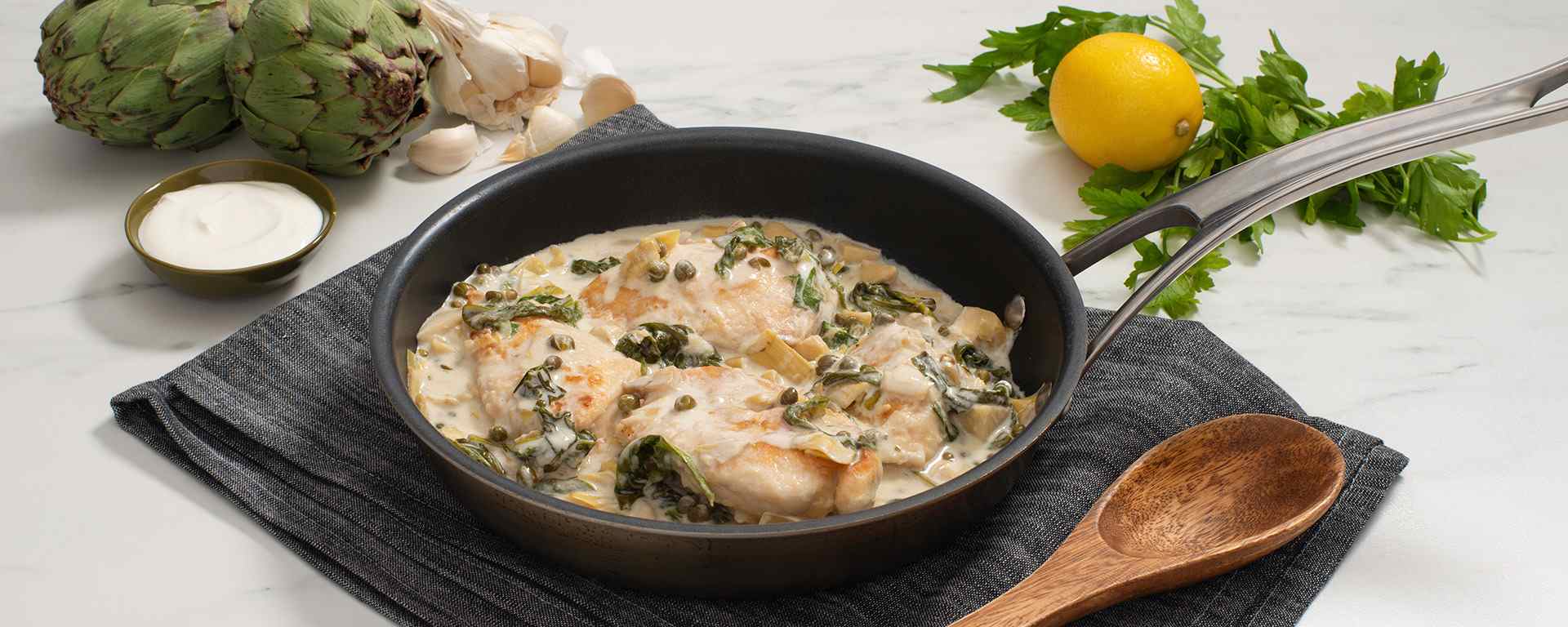 Photo for - Creamy Spinach and Artichoke Chicken Piccata