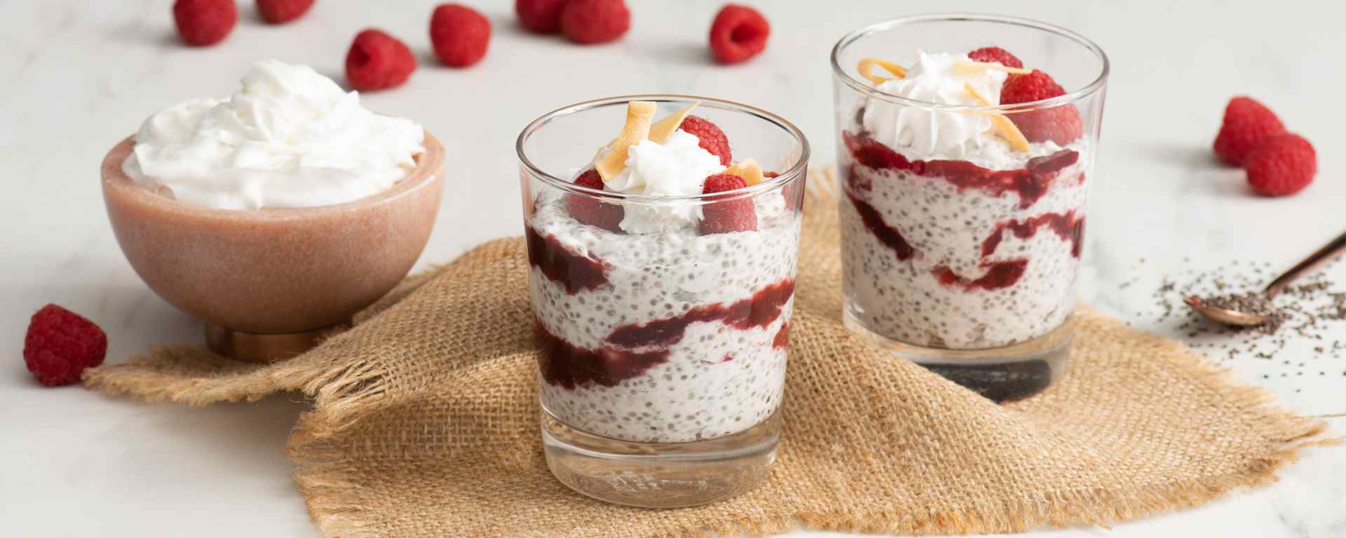 Photo for - Coconut Chia Pudding with Raspberry Swirl