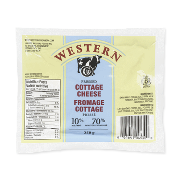 Dry pressed cottage cheese