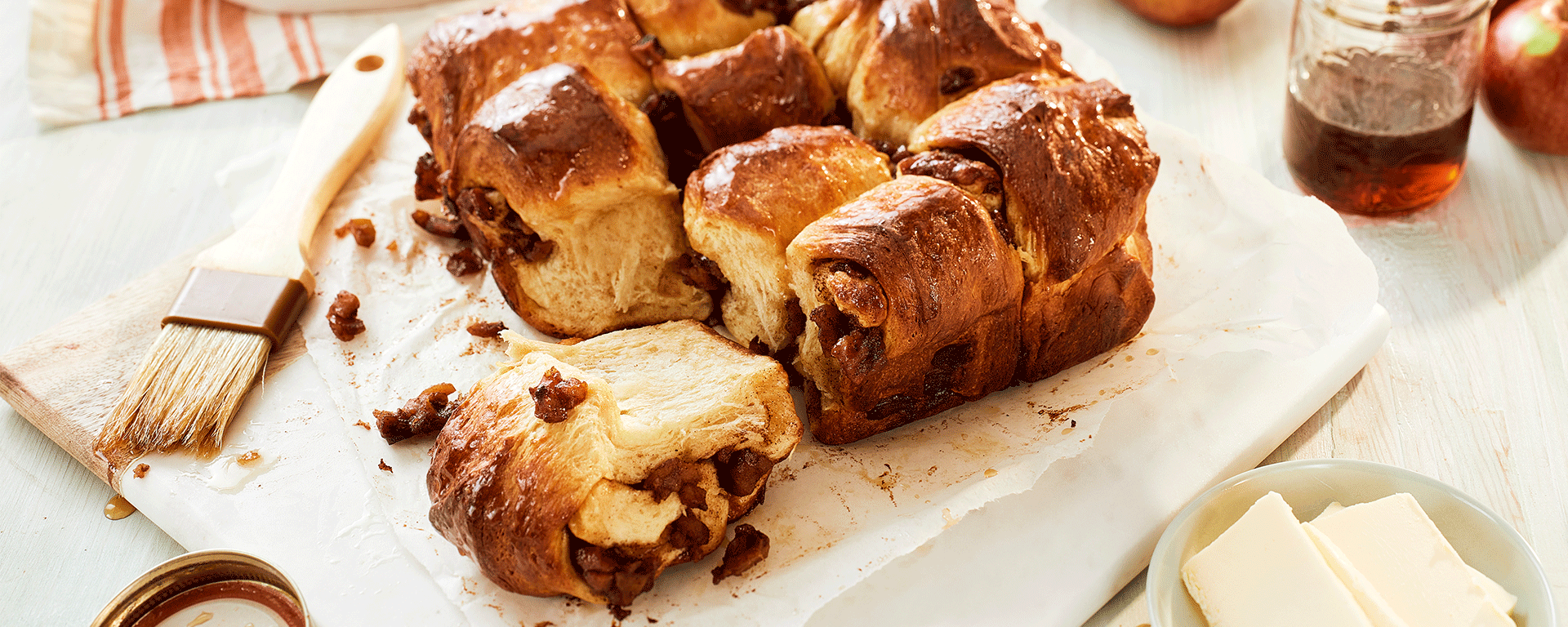 Photo of - Mini Pull-Apart Maple Sugar and Apple Cinnamon Rolls