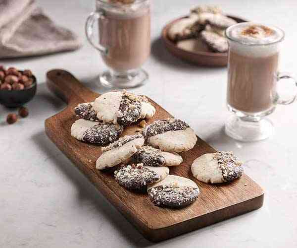 Photo of - Chocolate Dipped Hazelnut Shortbread