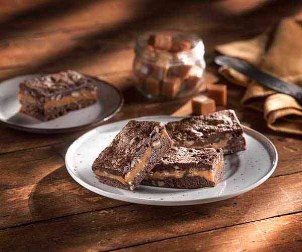 Photo of - Brownies au caramel marbré