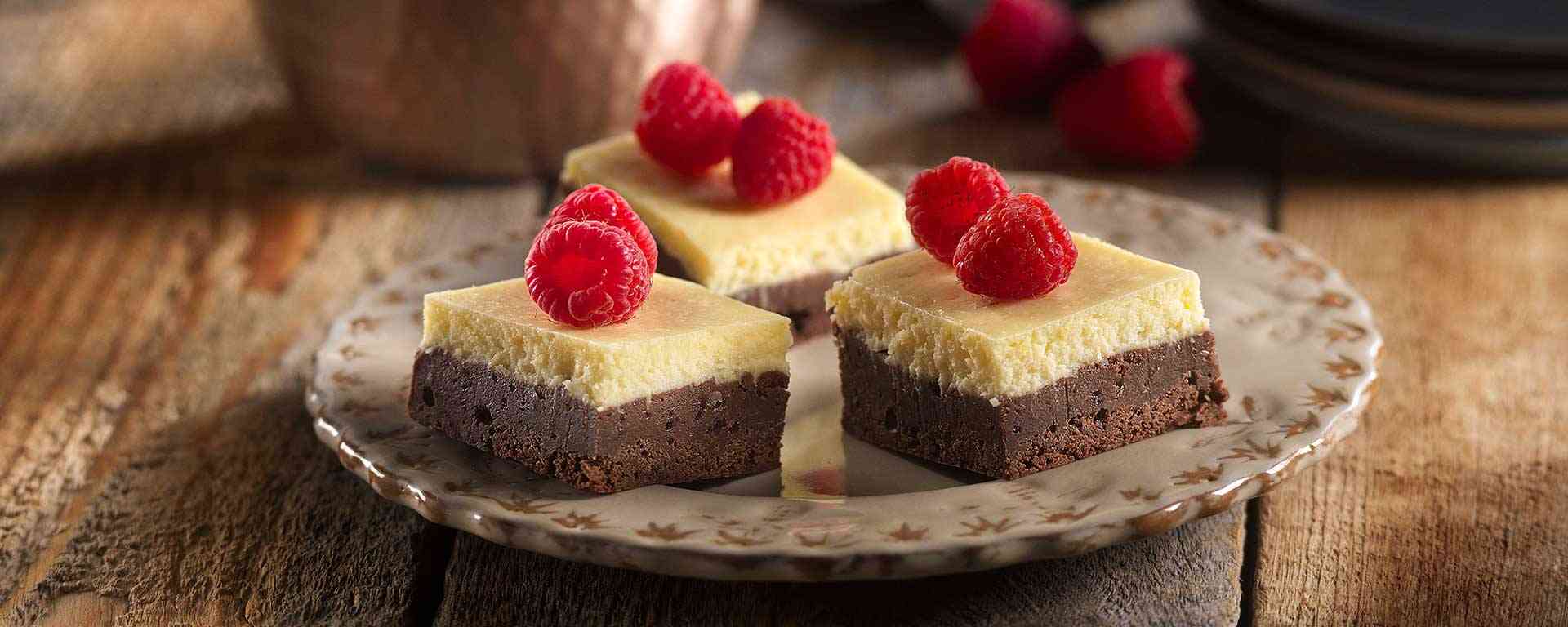 Photo for - Brownies framboise gâteau au fromage